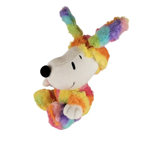 Peanuts Snoopy Plush 9" Bunny Ears Rainbow Suit Easter Stuffed Toy Hallmark 2018 - Picture 7 of 15